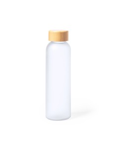 Botella cristal tapon bambu sublimacion 2