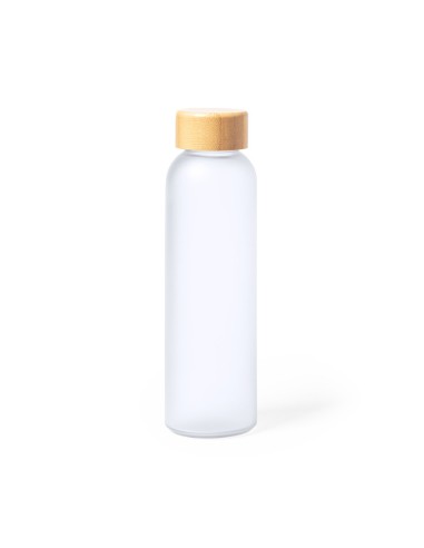 Botella cristal tapon bambu sublimacion