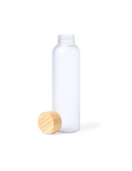 Botella cristal tapon bambu sublimacion