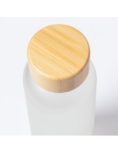 Botella cristal tapon bambu sublimacion