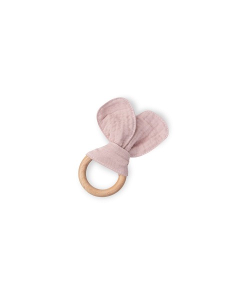 Set doudou + bandana + mordedor de musolina rosa interbaby