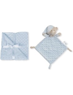Estuche regalo bebe manta y dou dou coralina marca INTERBABY