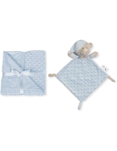 Estuche regalo bebe manta y dou dou coralina marca INTERBABY