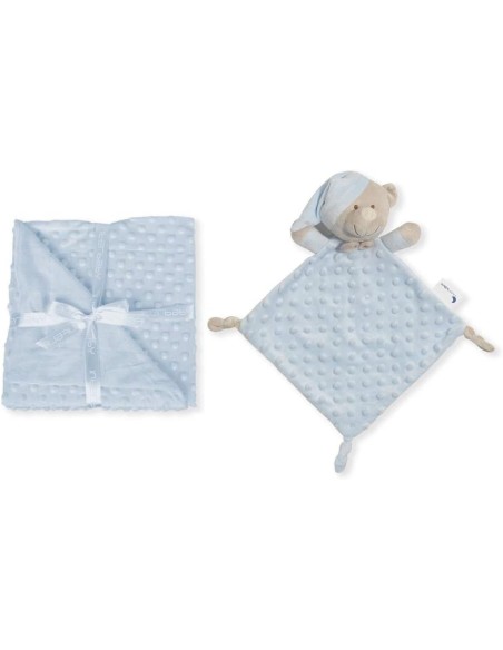 Estuche regalo bebe manta y dou dou coralina marca INTERBABY