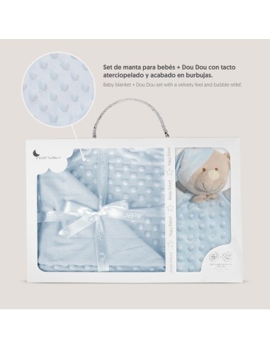 Estuche regalo bebe manta y dou dou coralina marca INTERBABY