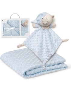 Estuche regalo bebe manta y dou dou coralina marca INTERBABY 2