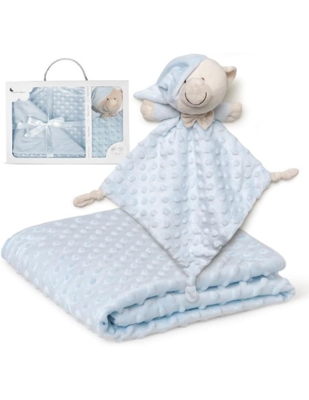 Estuche regalo bebe manta y dou dou coralina marca INTERBABY