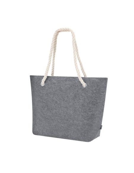 Nueva Bolsa de fieltro con asa trenzada personalizable GRIS