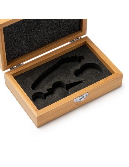 Set 3 piezas de vino en caja de bambu
