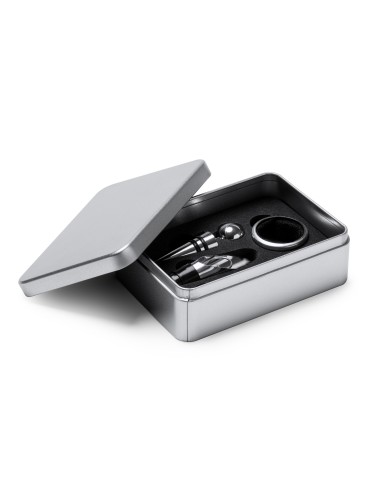 Set 4 piezas de vino en caja de aluminio