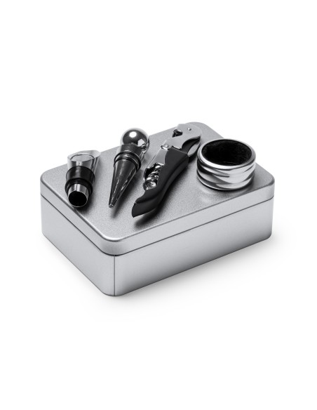 Set 4 piezas de vino en caja de aluminio