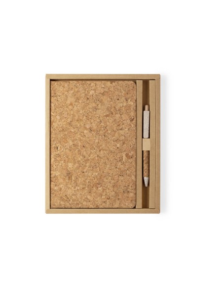 Set de libreta y bolígrafo de corcho