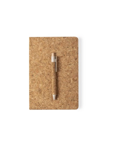 Set de libreta y bolígrafo de corcho