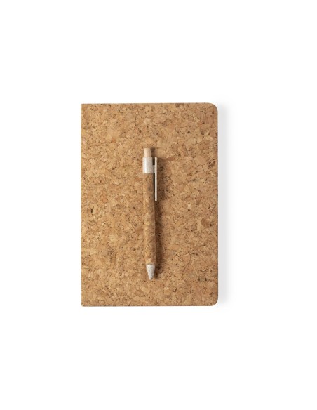 Set de libreta y bolígrafo de corcho