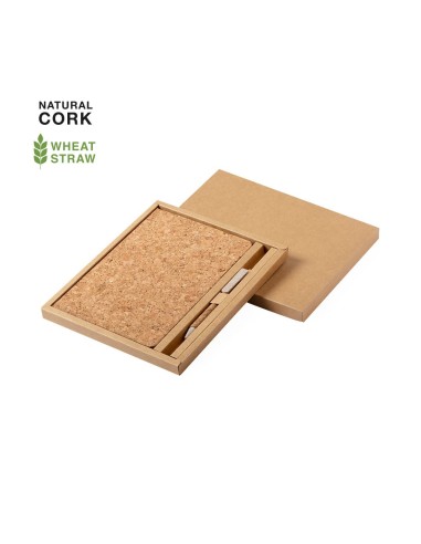 Set de libreta y bolígrafo de corcho