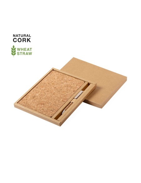 Set de libreta y bolígrafo de corcho