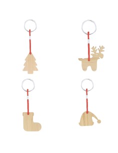Llavero bambu con motivos navideño
