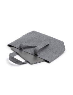 Bolsa fieltro gris oscuro económica personalizable 2