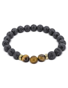 Pulsera piedra volcanica ojo de tigre