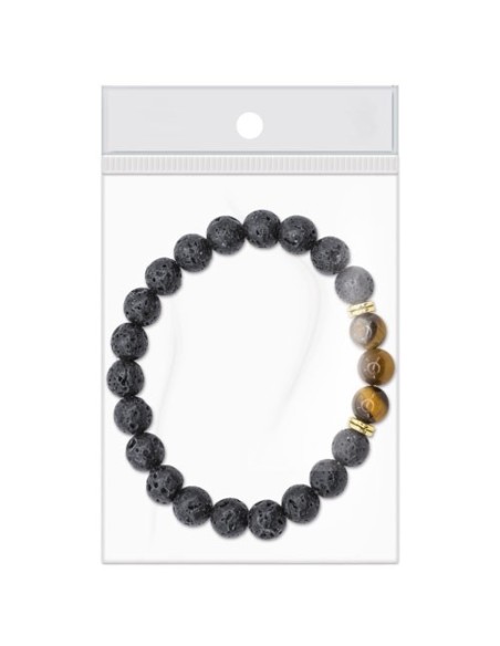 Pulsera piedra volcanica ojo de tigre