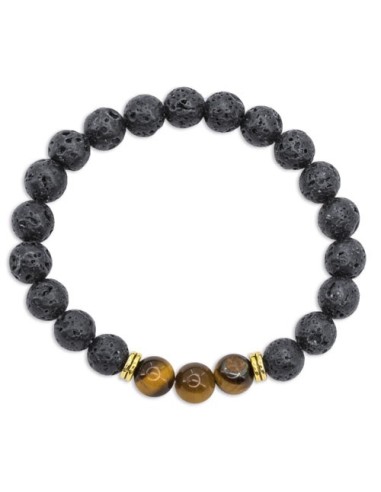 Pulsera piedra volcanica ojo de tigre