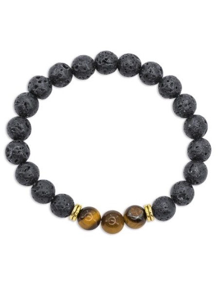 Pulsera piedra volcanica ojo de tigre