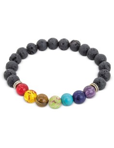 Pulsera piedra volcania 7 chakras