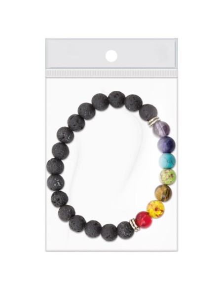 Pulsera piedra volcania 7 chakras