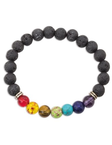 Pulsera piedra volcania 7 chakras