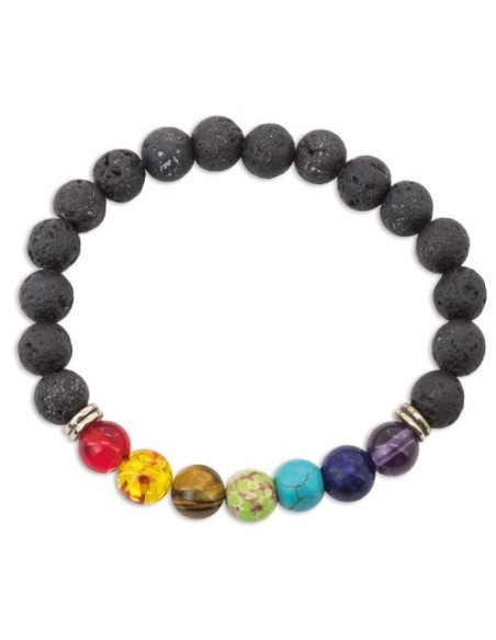 Pulsera piedra volcania 7 chakras