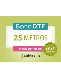 BONO 25 METROS DTF TEXTIL x solo 8,25€ + iva el metro