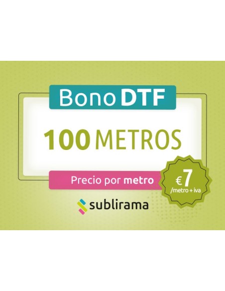 BONO 100 METROS DE DTF TEXTIL x solo 7€ + iva el metro