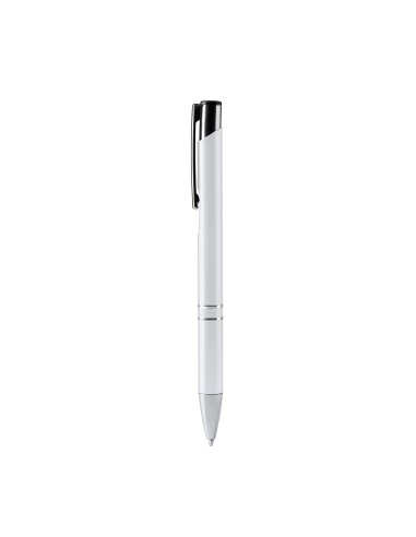 Nuevo Boligrafo blanco metalizado de aluminio