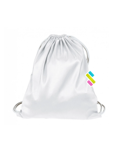 saco mochila blanco con bolsillo interior sublimacion
