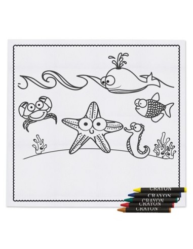 Salvamantel no woven para colorear con 5 ceras