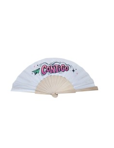 Nuevo abanico poliester 42,5x23cm personalizable 2