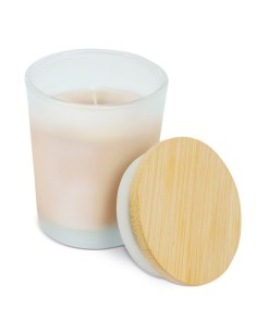 Vela aromatica con tapa de bambu 2