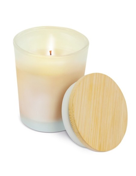 Vela aromatica con tapa de bambu