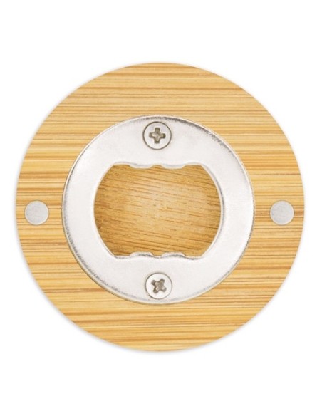 Nuevo iman abridor de madera circular