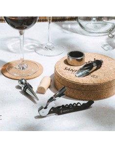 Set de 4 piezas de vino en caja de corcho 2