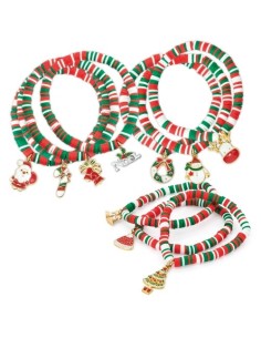 Set de 10 pulseras navidadeñas