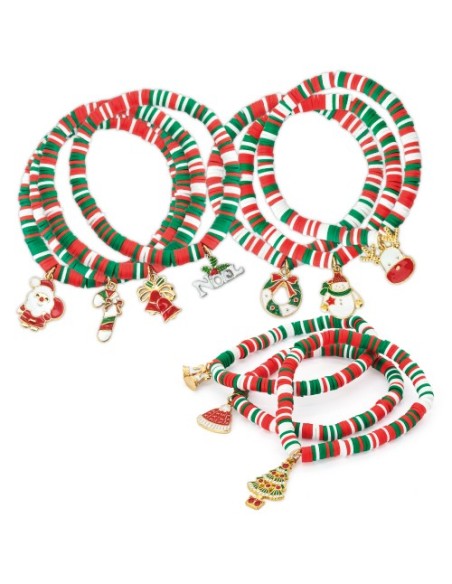 Set de 10 pulseras navidadeñas