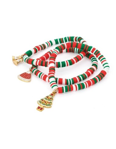 Set de 10 pulseras navidadeñas