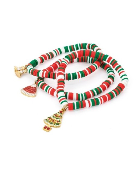 Set de 10 pulseras navidadeñas