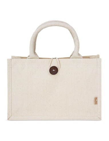 Bolsa algodón reciclado 300 g/m² con botón | Sublirama