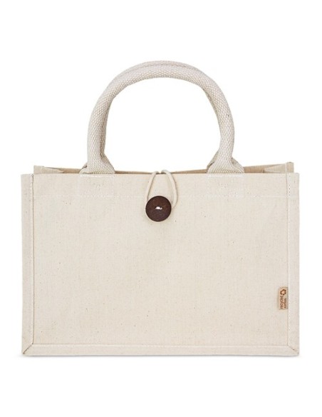 Bolsa algodón reciclado 300 g/m² con botón | Sublirama