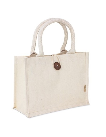 Bolsa algodón reciclado 300 g/m² con botón | Sublirama
