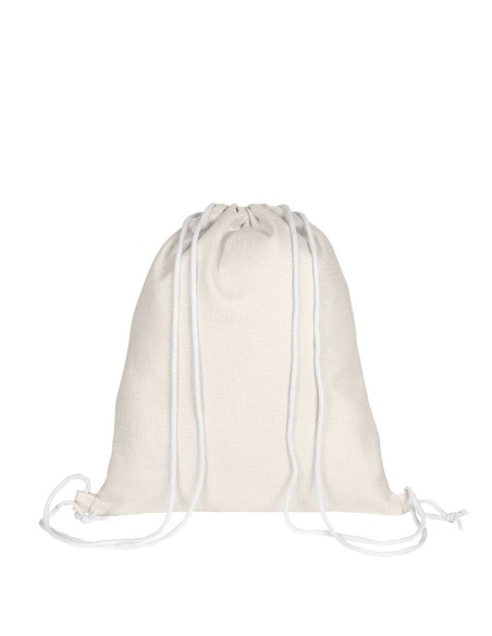 Saco mochila en poliéster tipo lino sublimacion