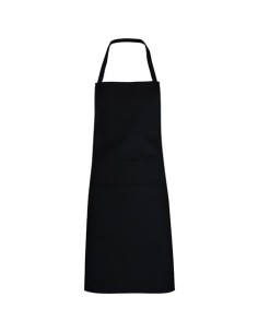 Delantal para personalizar negro sin bolsillo
