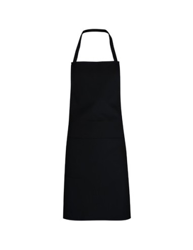 Delantal para personalizar negro sin bolsillo